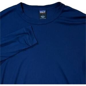 Patagonia Capilene Navy Blue Long Sleeve Crew Shirt Men L Lightweight Activewear